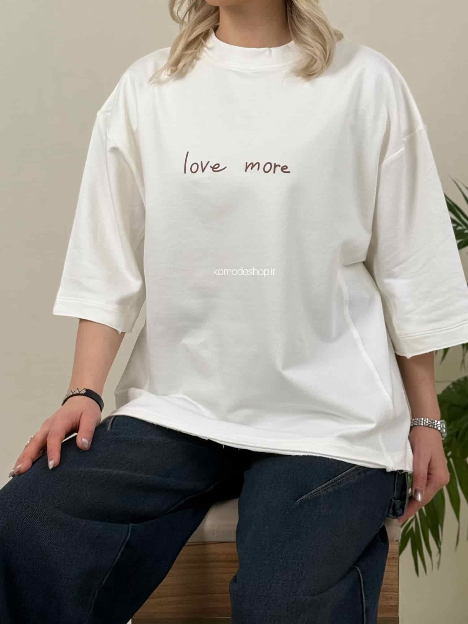 تیشرت باکسی زنانه love more - Image 13