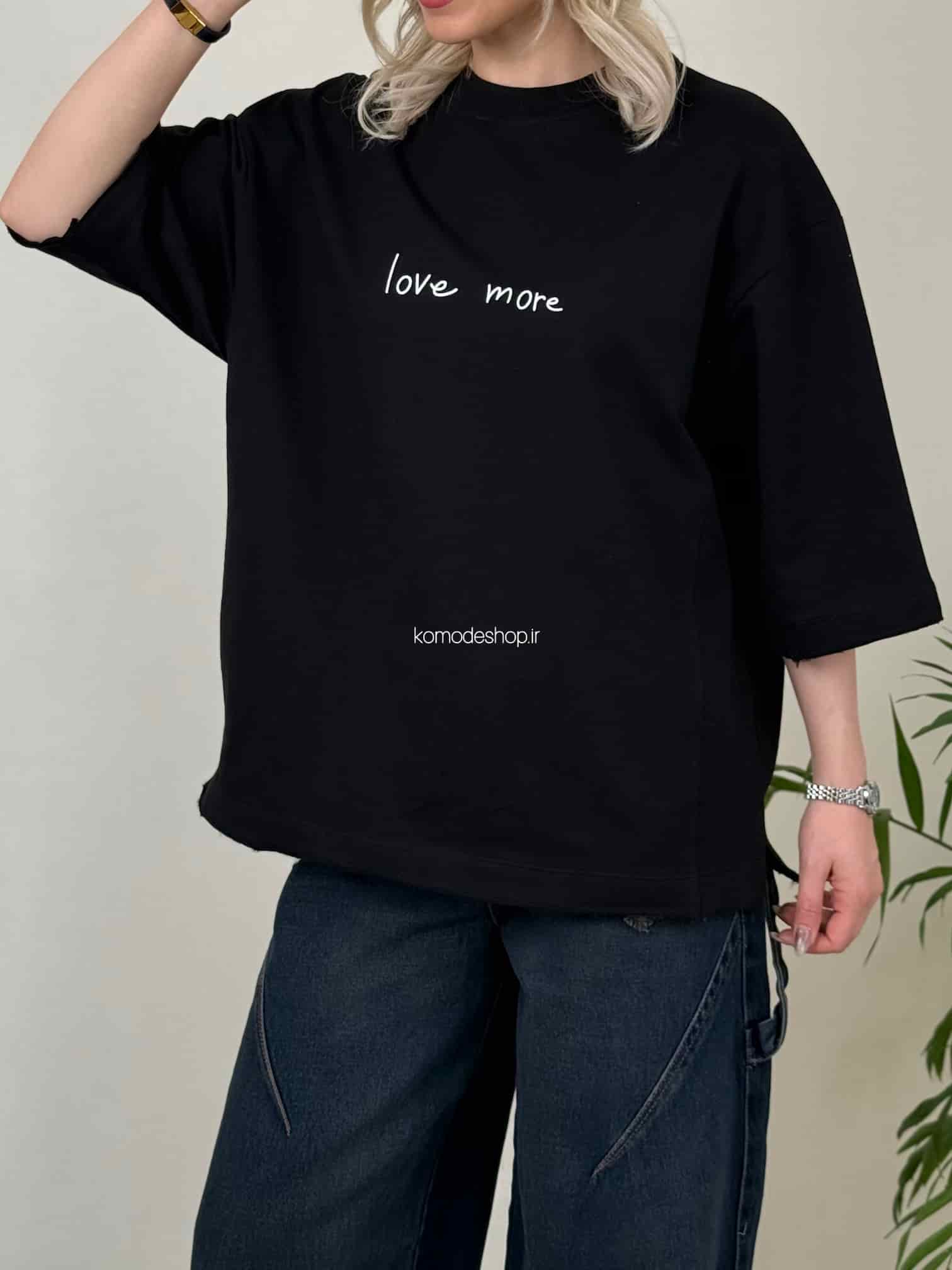 تیشرت باکسی زنانه love more - Image 8