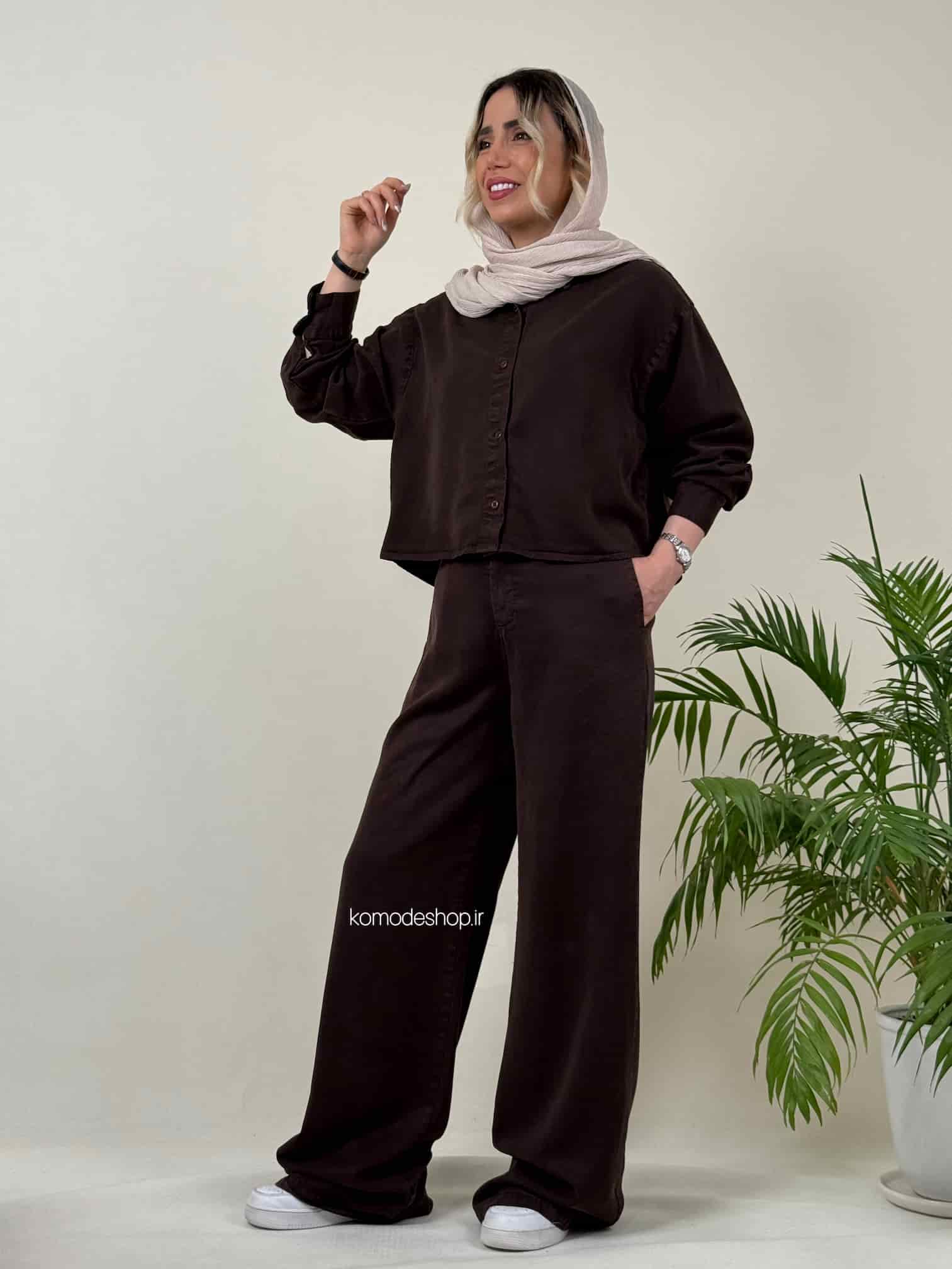 شومیز کراپ سیلک زنانه ریرا - Image 10