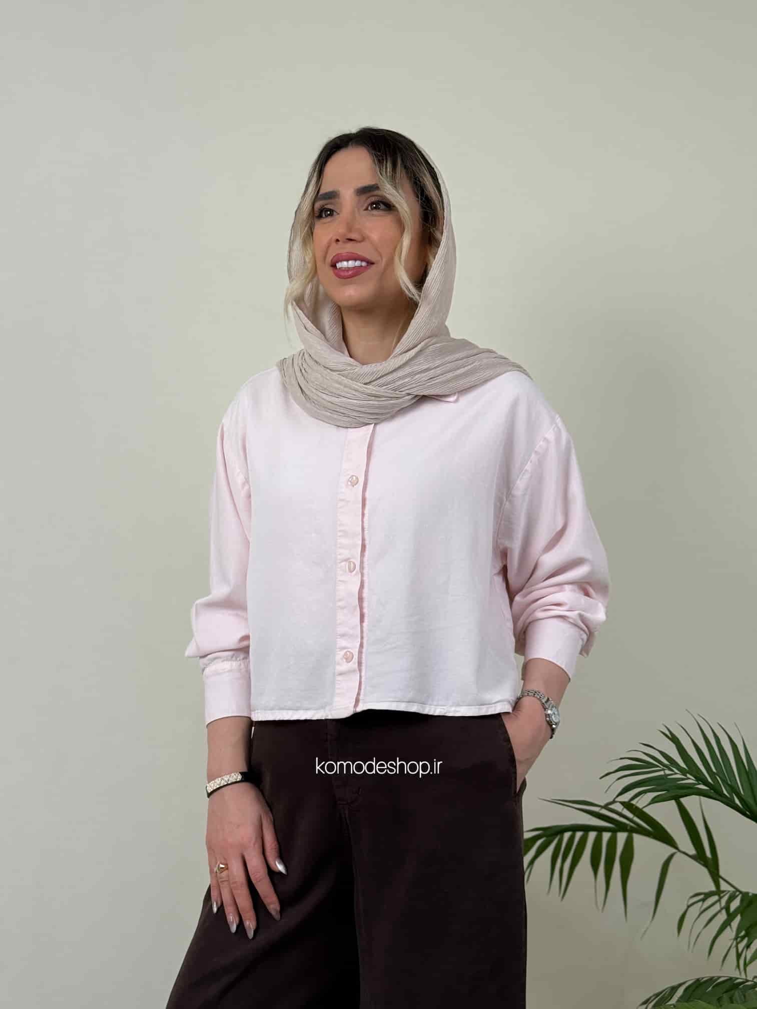 شومیز کراپ سیلک زنانه ریرا - Image 18
