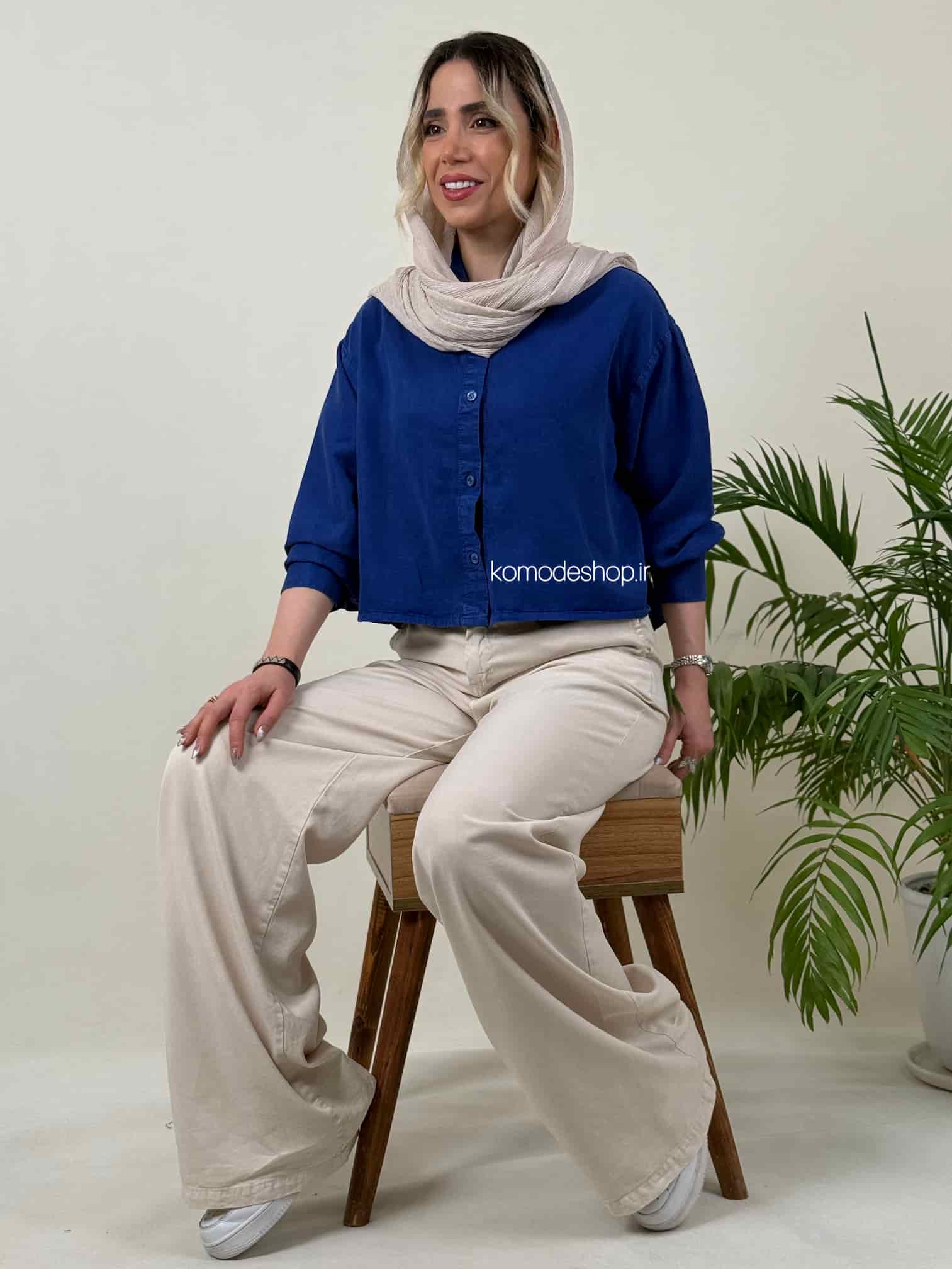 شومیز کراپ سیلک زنانه ریرا - Image 16