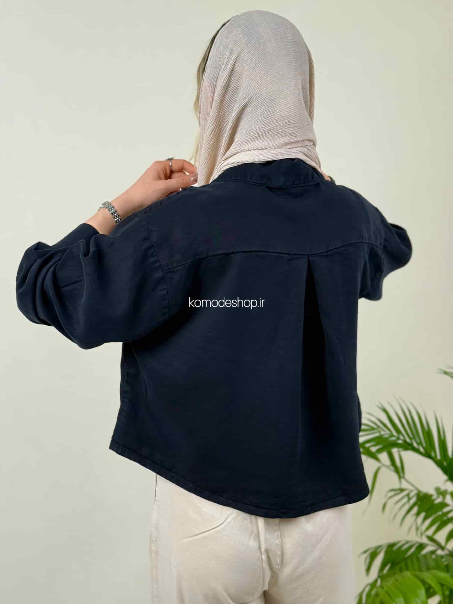 شومیز کراپ سیلک زنانه ریرا - Image 6