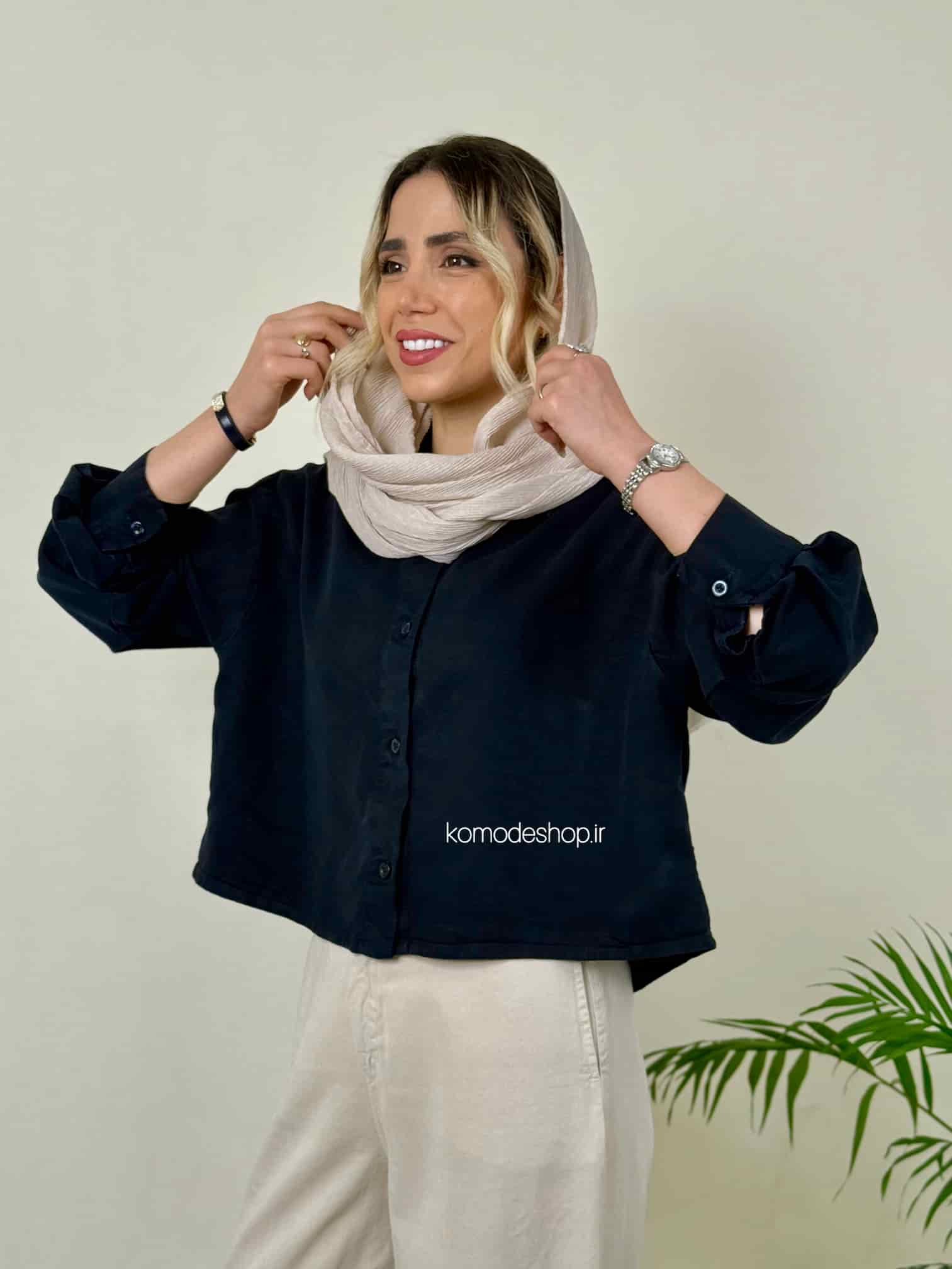 شومیز کراپ سیلک زنانه ریرا - Image 14