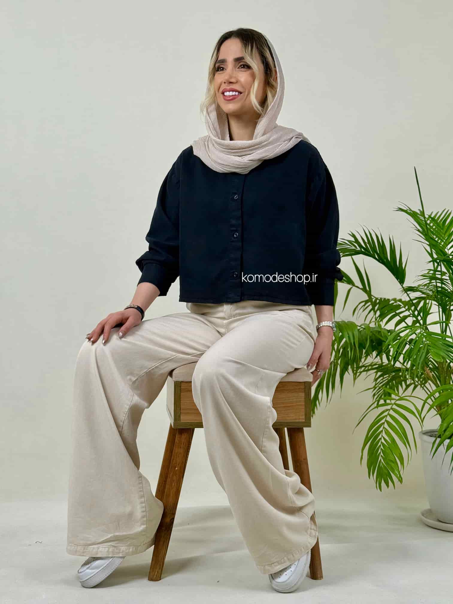 شومیز کراپ سیلک زنانه ریرا - Image 13
