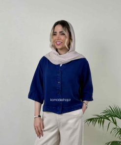 شومیز سیلک باکسی کراپ زنانه