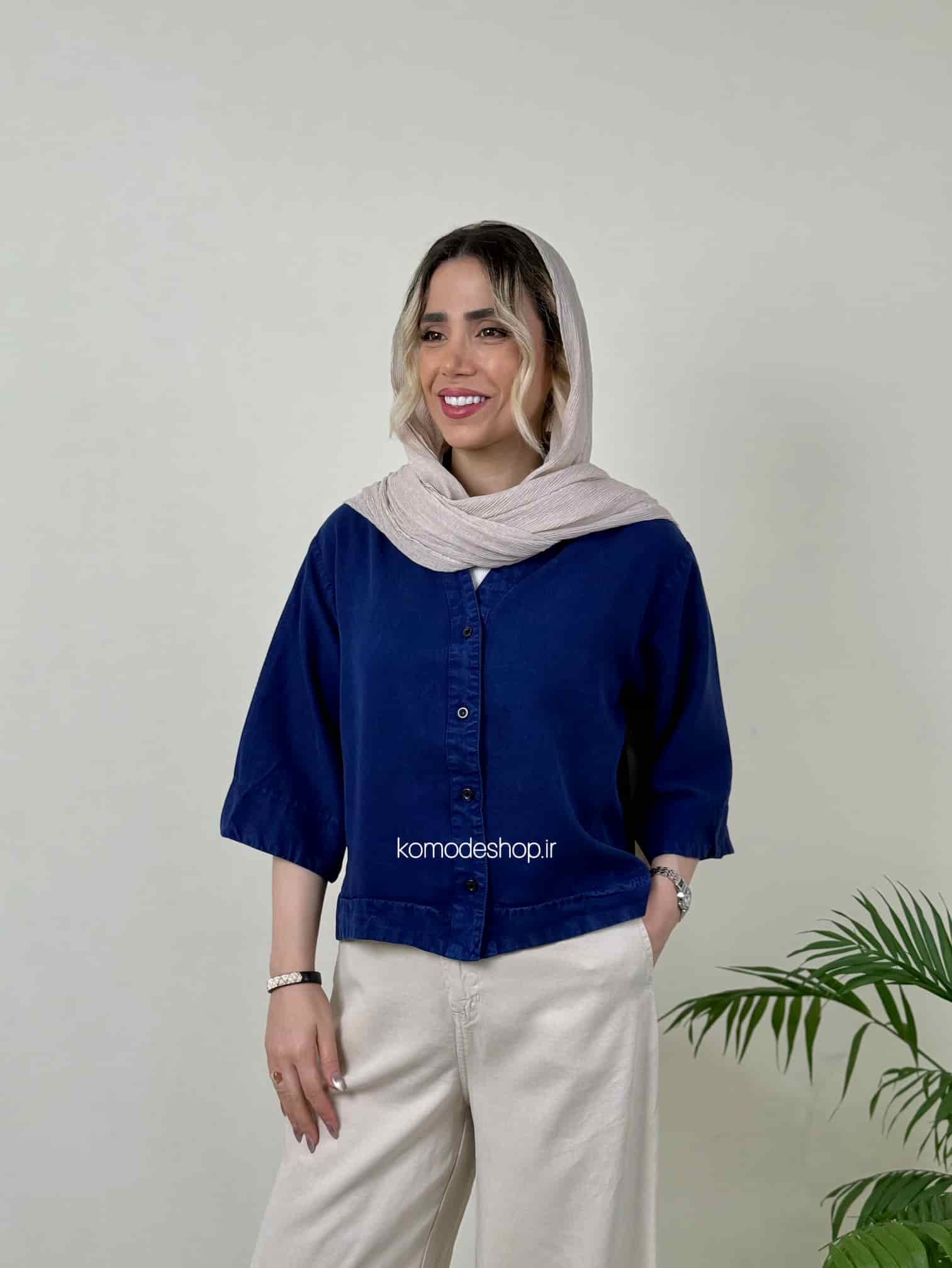 شومیز سیلک باکسی کراپ زنانه