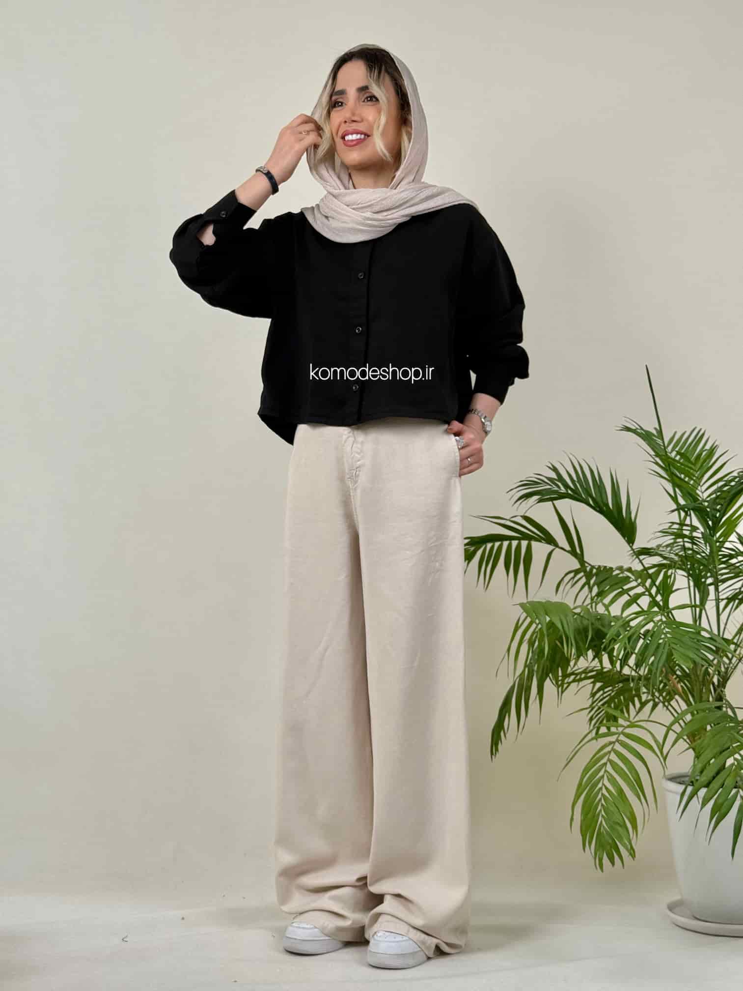 شومیز کراپ سیلک زنانه ریرا - Image 4