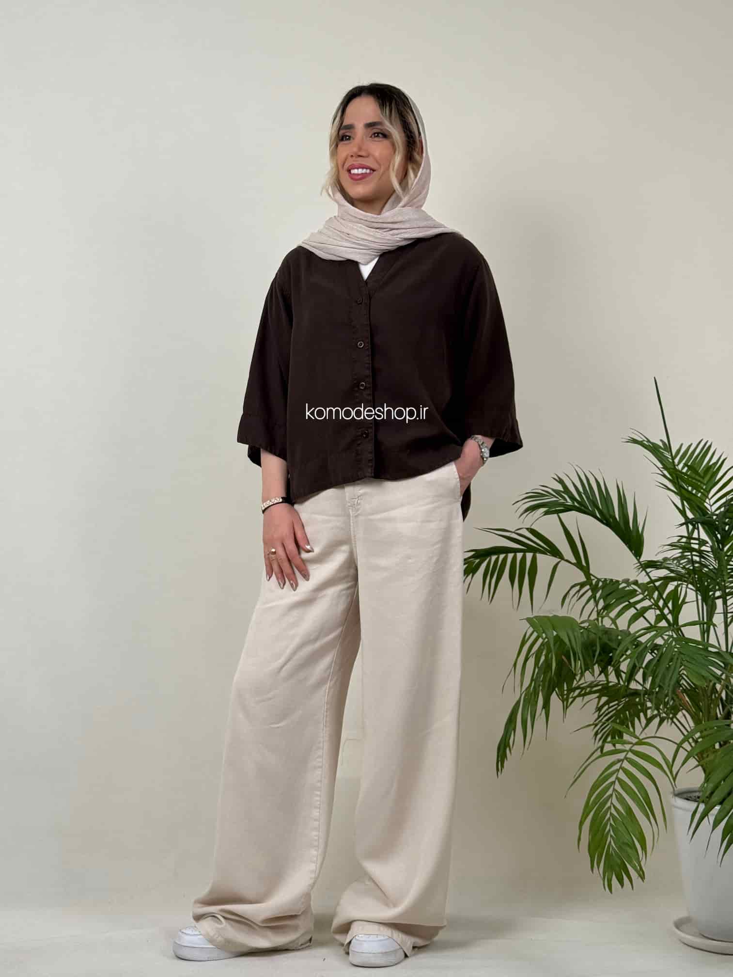 شومیز سیلک باکسی کراپ زنانه - Image 20