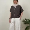 وست سیلک زنانه زیپدار