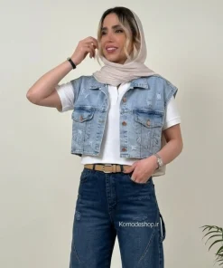 وست جین زنانه مدل مینی کراپ