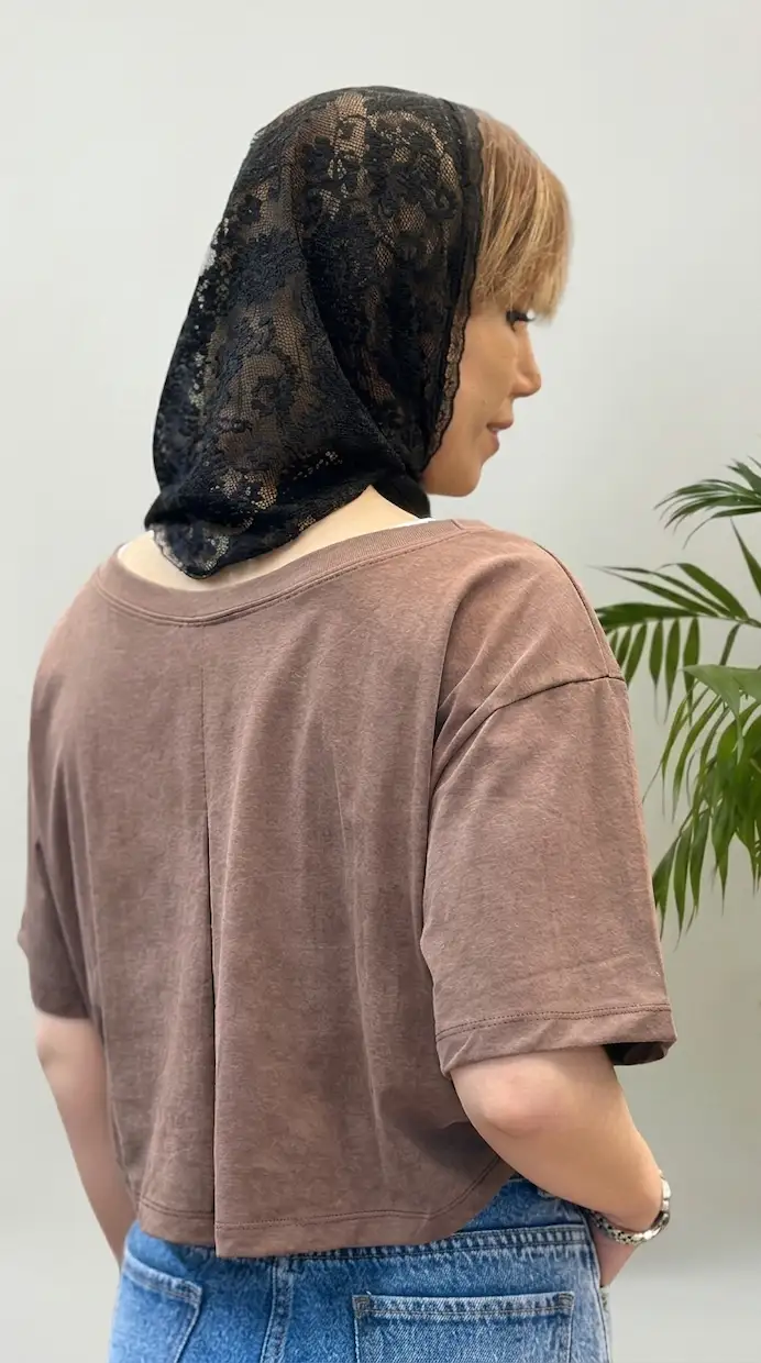 تیشرت دو تکه زنانه نخی مدل بالنسیاگا - Image 8