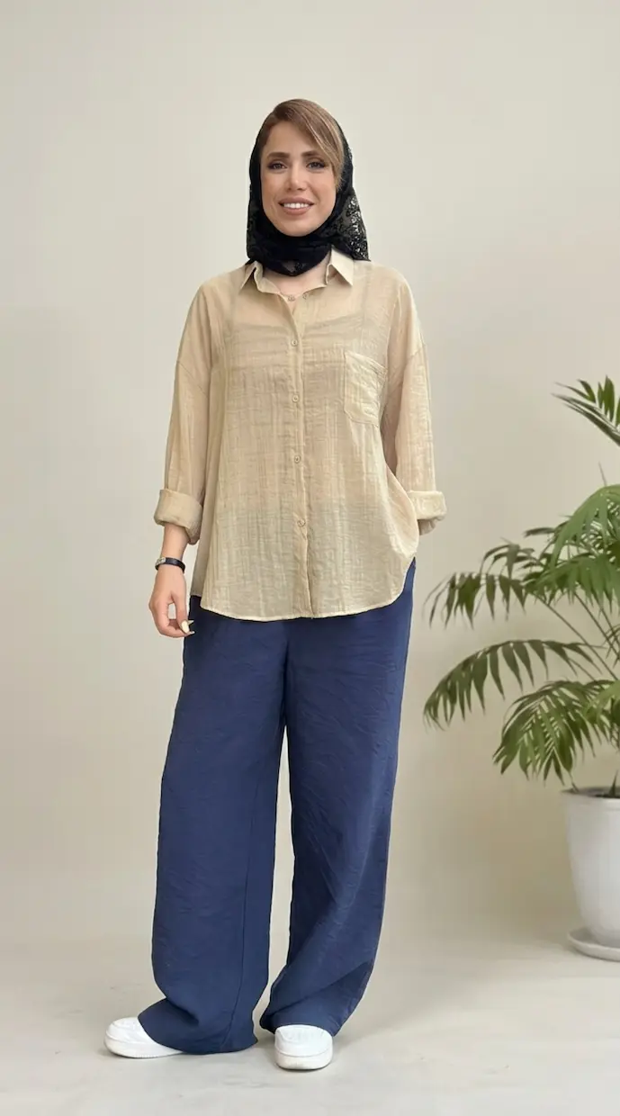 شومیز شیشه ای مستر با تاپ پشت بندی - Image 6