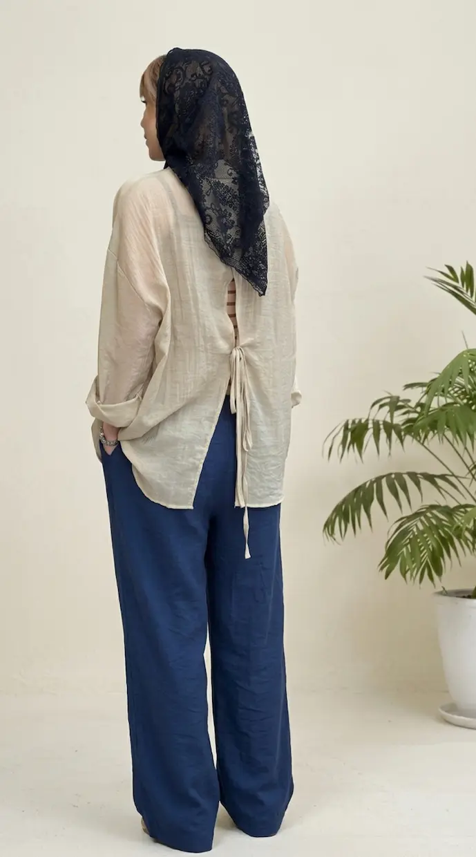 شومیز شیشه ای مستر با تاپ پشت بندی - Image 5