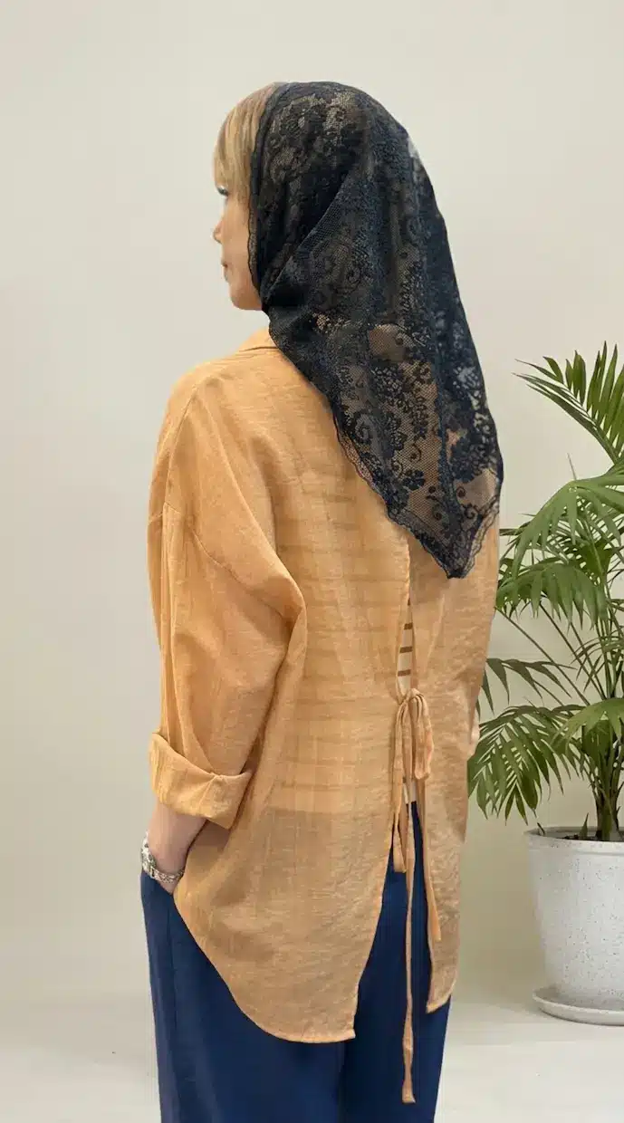 شومیز شیشه ای مستر با تاپ پشت بندی - Image 9