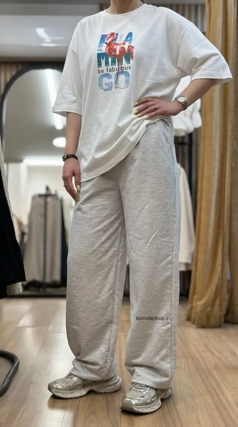 شلوار جاگر زنانه نیم بگ تابستونی مدل CK - Image 3