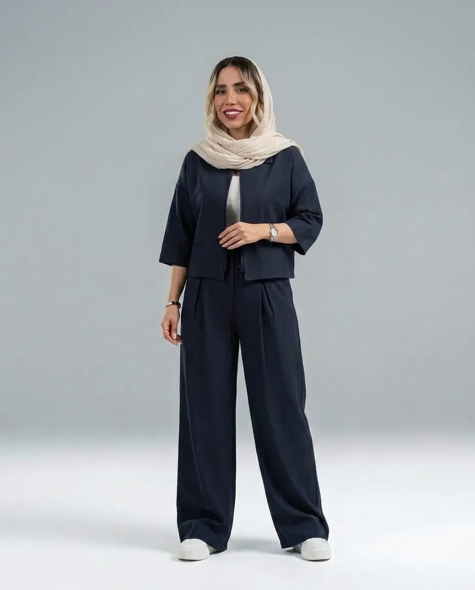 ست کت و شلوار سیلک زنانه مدل شفق - Image 11