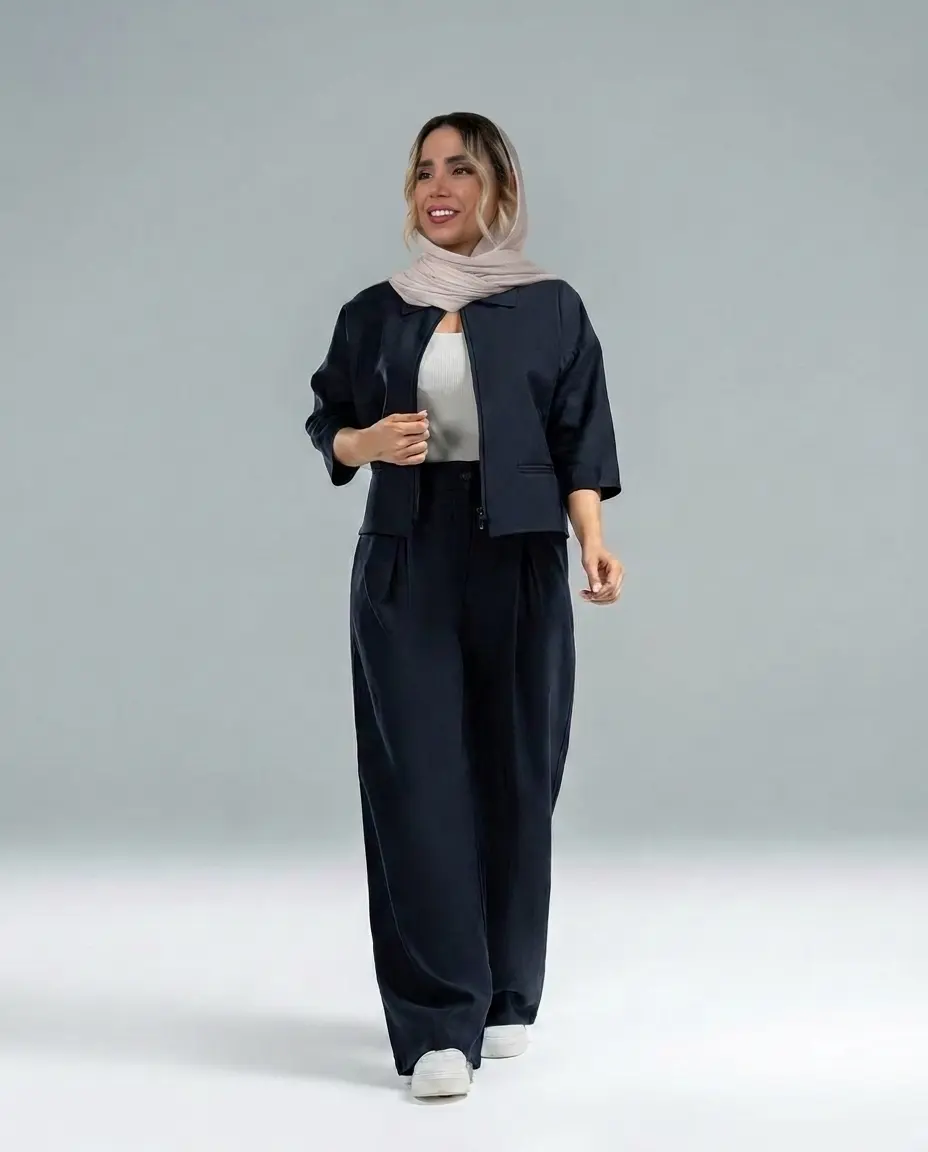 ست کت و شلوار سیلک زنانه مدل شفق - Image 12