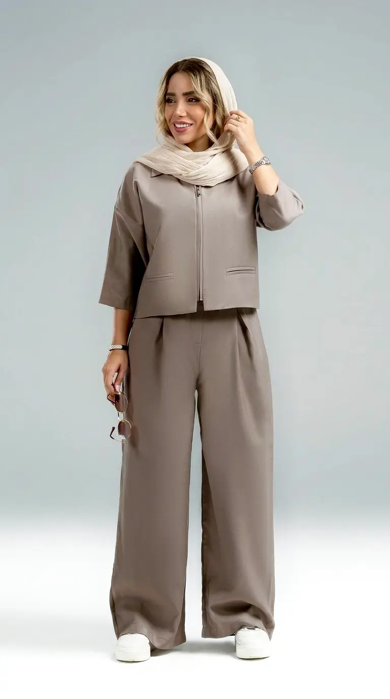 ست کت و شلوار سیلک زنانه مدل شفق - Image 2