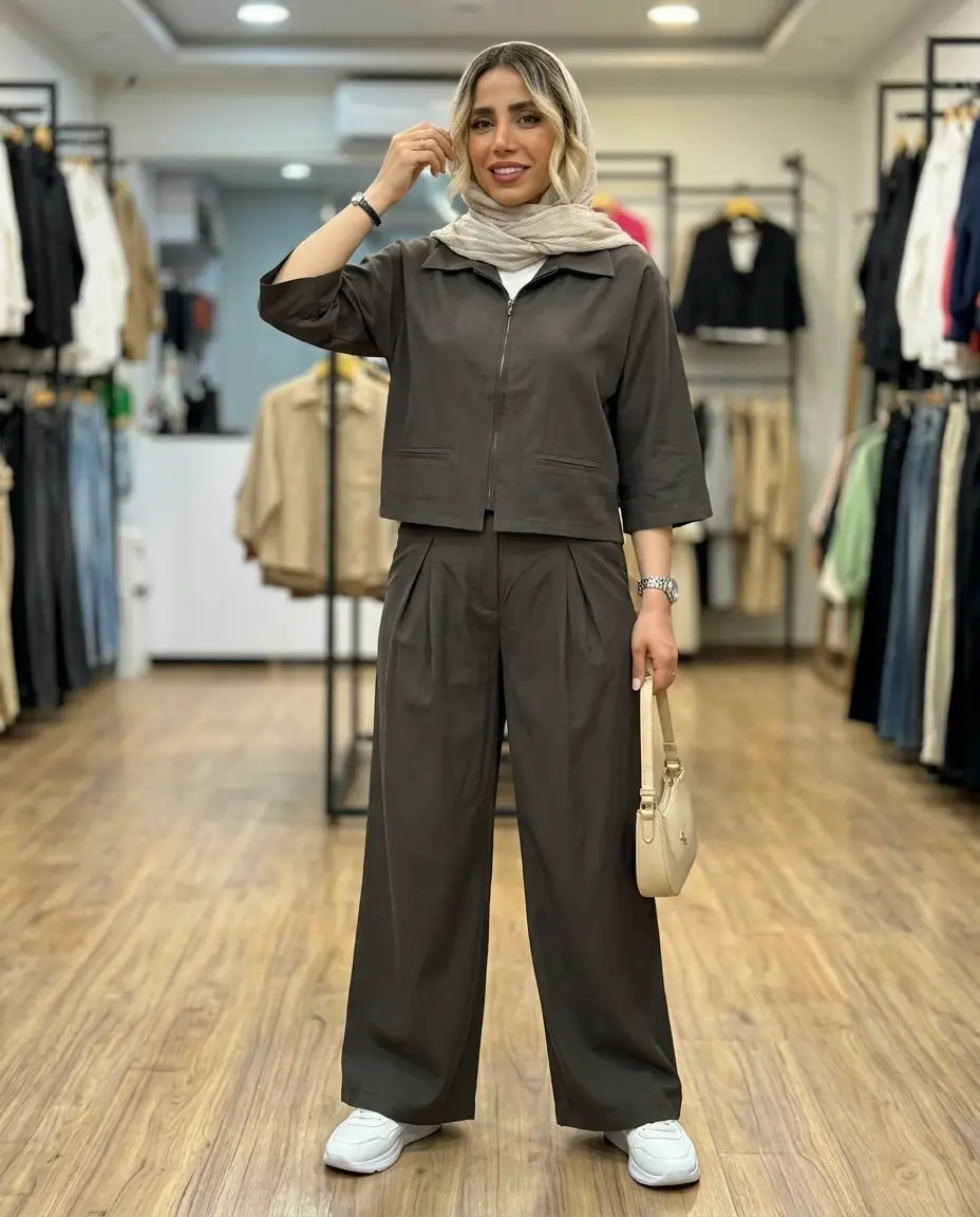 ست کت و شلوار سیلک زنانه مدل شفق - Image 10