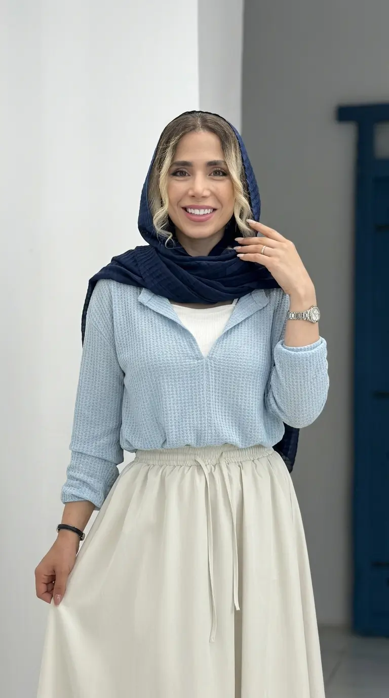 شومیز حصیری و تاپ زنانه دو تکه - Image 3