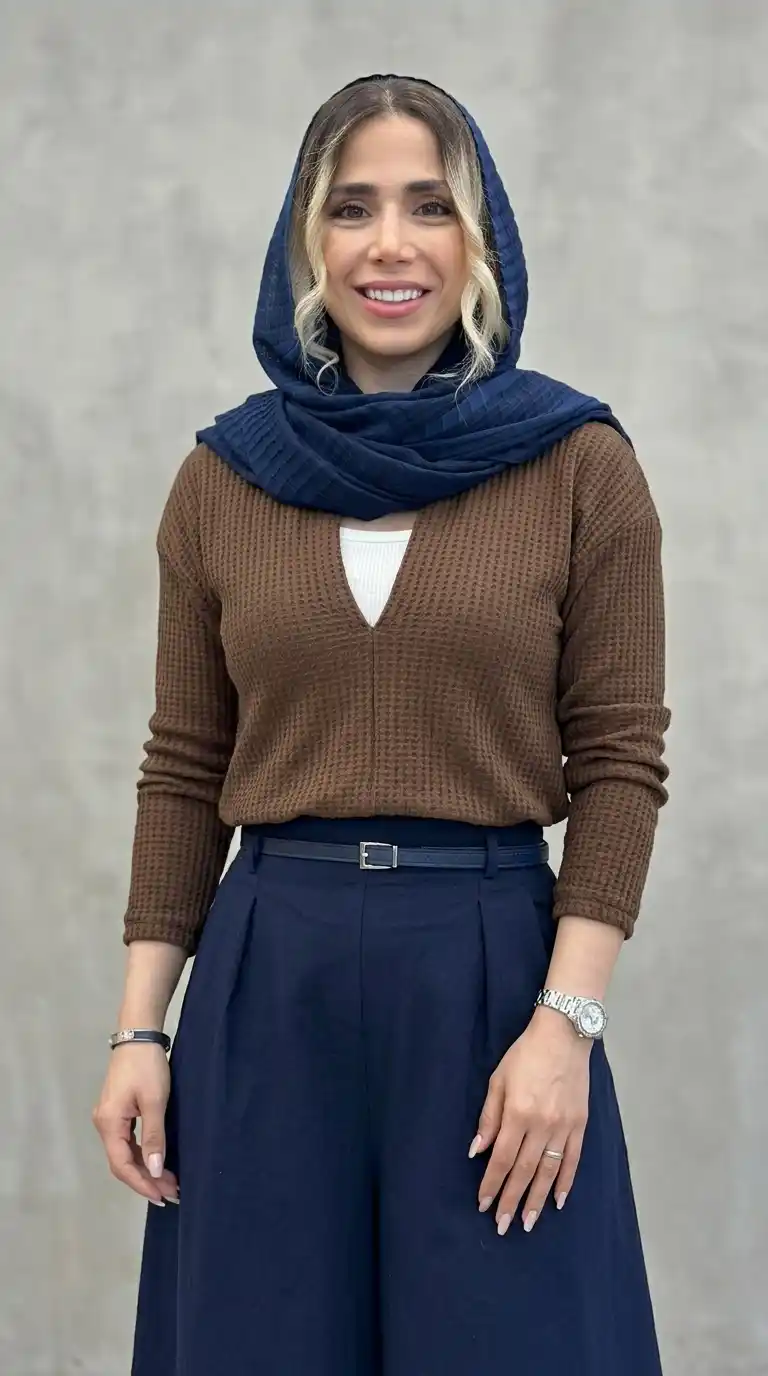 شومیز حصیری و تاپ زنانه دو تکه - Image 5