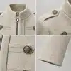 جزئیات طراحی و زیپ جکت ناپلئونی فوتر زنانه